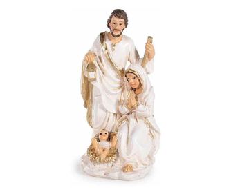 2 darabos betlehemi figura szett, műgyanta, többszínű, 3,5 x 3,5 x 7,5 cm