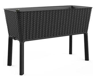 Splendor megemelt műanyag kerti virágláda 120l fonott rattan