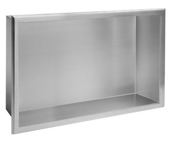 Niková Kúpeľňová Polica Rea 2 Csiszolt Acél 30X45X10