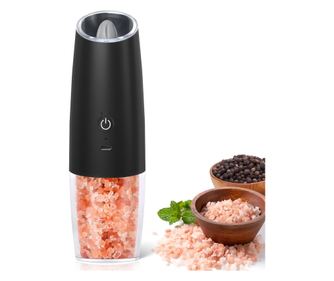 Rasnita electrica sare si piper, Brivoo®, reglare grosime macinare, LED, reincarcabila USB, baza magnetica, negru mat