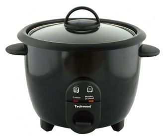 Уред за варене на ориз Techwood TCR-106, 400W, 1 л, Поддържане на топлината, Черен