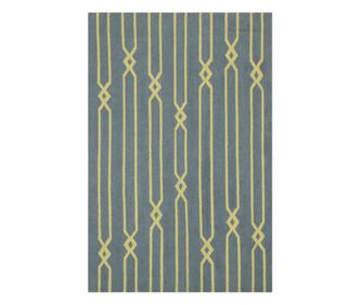 Kelim D no. 841 Petrol&Grey140x200