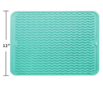 Голям силиконов сушилник за съдове, устойчив на топлина, зелен