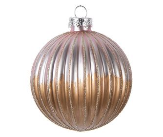 6 darabos ezüstbarna üveg díszkészlet Ø 8x8 cm