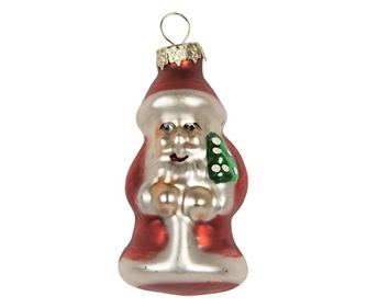 6 darabos karácsonyfadísz készlet, Mikulás, többszínű üveg, karácsonyi, Ø 3 cm