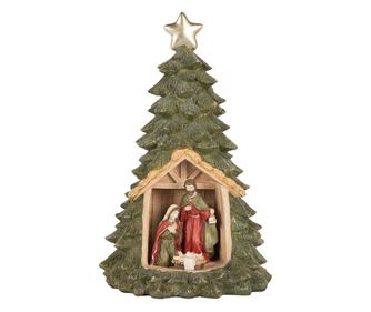 Többszínű műgyanta karácsonyi dekoráció LED-del Ø 15x24 cm