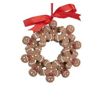 Mézeskalács dísz, többszínű, 10x2x10 cm