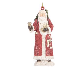 2 darabos Mikulás karácsonyfadísz készlet, műgyanta, többszínű, 5x3x11 cm