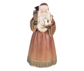 Többszínű műgyanta Mikulás figura 20x18x39 cm