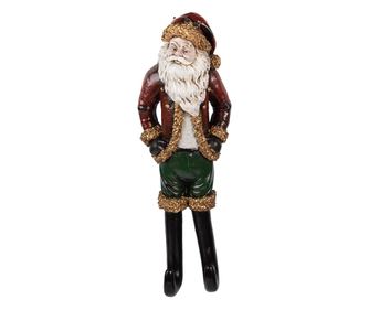 Többszínű műgyanta Mikulás figura 13x7x39 cm