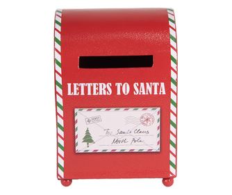 Többszínű fém karácsonyi postaláda 14x13x19 cm
