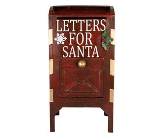 Többszínű fém karácsonyi postaláda 27x21x53 cm