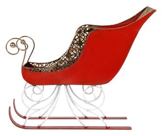 Višebojne metalne božićne sanjke za ukrašavanje 37x16x31 cm