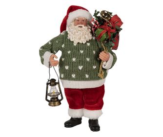 Színes textil Mikulás figura 17x11x27 cm