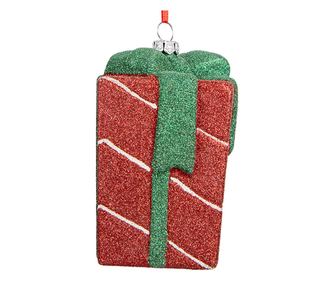 Set of 2 Multicolored Polyresin Christmas Tree Ornaments 8x8x11 cm