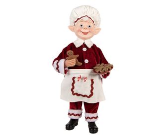 Multicolor Textile Elf Figurine 15x10x28 cm