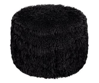 Perna neagra, pufoasa, de podea, gonflabila, cu functie de taburet, 38 x 20 cm, sustine max 100 kg