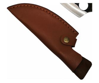 Χειροποίητο μαχαίρι, ανοξείδωτο, 27,5 cm, περιλαμβάνεται θήκη, καφέ