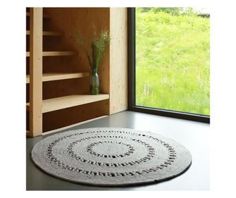 Bibek okrogla preluknjana preproga iz filcane volne