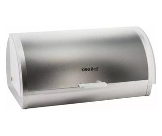 Kenyértartó Kinghoff KH 3203, 39,5x28x18,5 cm, Acél, Áttetsző fedél, Fehér/szürke