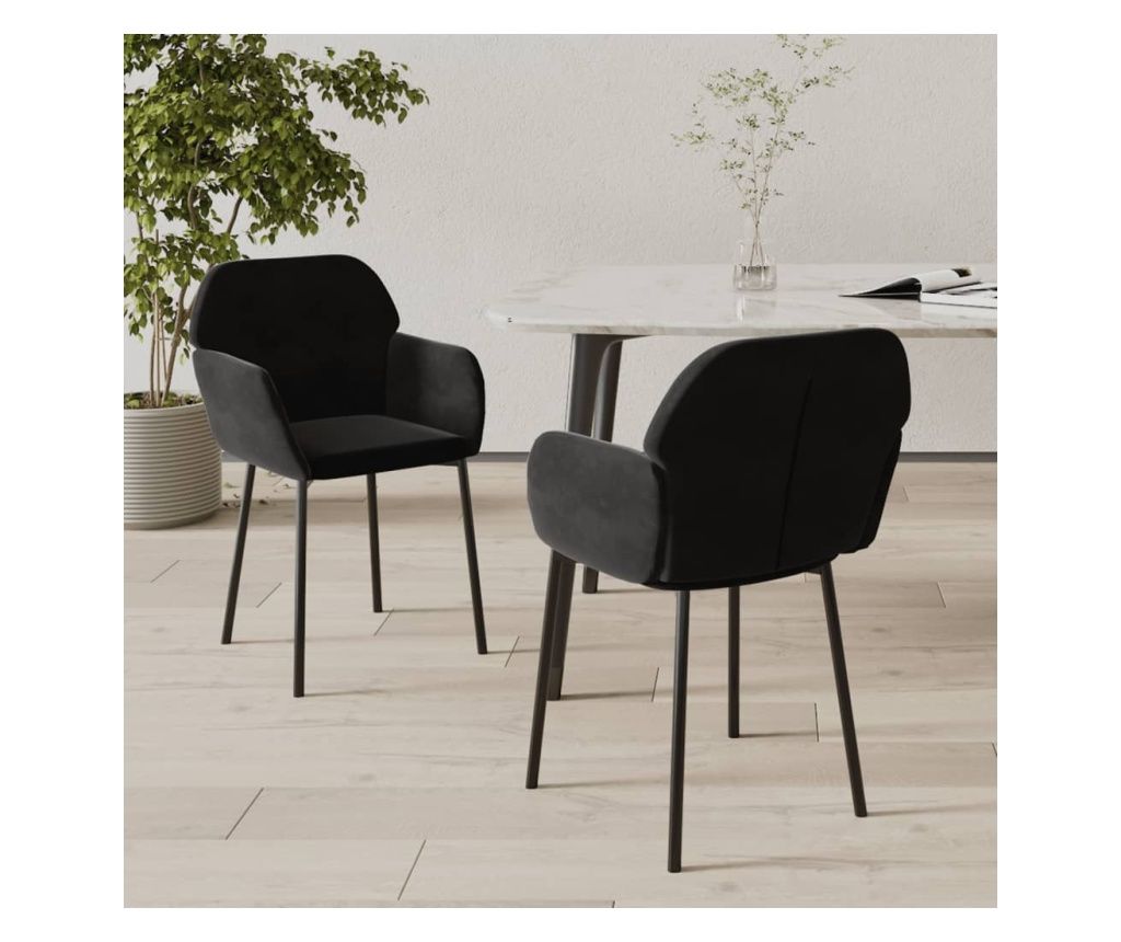 Konyhai szkek, 2 db, fekete, brsony