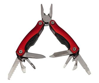 Mini multifunkcionalna kliješta, Survival Instict, nehrđajući čelik, 9 funkcija, 14 cm, kutija uključena, crvena