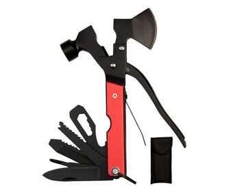 DEPOX® višenamjenska kliješta, Survival Instinct, nehrđajući čelik, 16 funkcija, 16,5 cm, crvena, kutija uključena