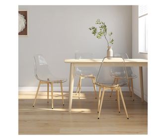 Kuhinjska stoli, 4 kosi, prozoren, PET