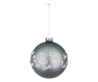 Set of 8 Blue and White Glass Christmas Ornaments Selina Ø10 cm