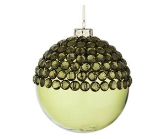 8 darabos zöld üveg karácsonyfadísz szett, Jewel Ø10 cm