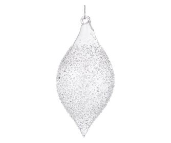 Set of 12 Transparent Glass Christmas Tree Ornaments (Saturno)