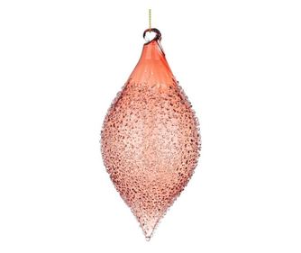 Set of 12 Red Glass Saturno Christmas Tree Ornaments