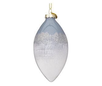 Set of 12 Christmas Tree Ornaments, White and Grey Glass Elegance, 7x7x10h; 8x8x8h; 6x6x12h