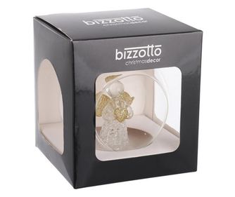 Set of 6 Christmas Tree Baubles Angel Glass Golden Transparent Jeliel Ø 8 cm