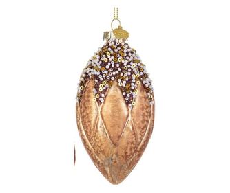 Set of 12 Brown Glass Christmas Tree Ornaments Aleixa 7x7x10h; 8x8x8h; 6x6x12h