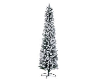 Brad Slim Artificial Christmas Tree, Green/White Sillian Ø56x180h