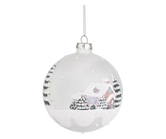 Zestaw 8 szklanych bombek choinkowych Village, wielokolorowe, Ø 10 cm