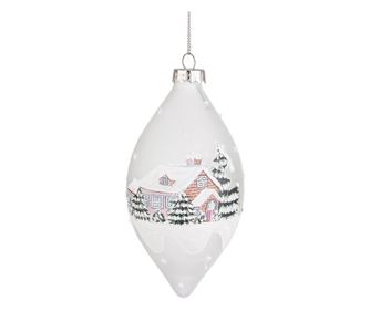Set of 12 Multicolored Glass Christmas Tree Ornaments Village 7x10h 8x8.5h 6x13h