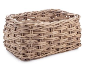 Set of 2 Grey Rattan Storage Baskets Malang 51x34x27h; 65x48x32h