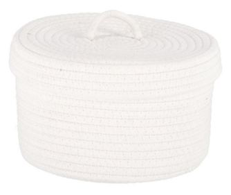 Set of 2 Candor White Storage Baskets Ø20x13h; Ø23x16h