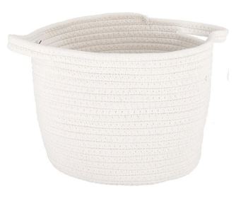 Set of 2 Candor White Storage Baskets Ø20x15h; Ø25x20h