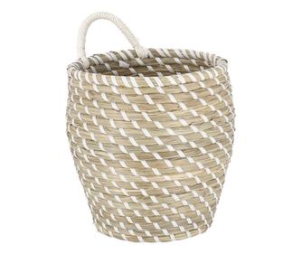 Set of 8 Natural White Sea Grass Storage Baskets Jade Ø20x22h