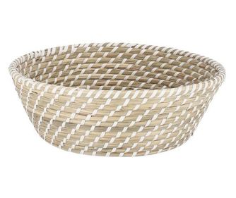 Set of 3 Natural White Seagrass Storage Baskets Ø22x9h; Ø28x10h; Ø33x12h