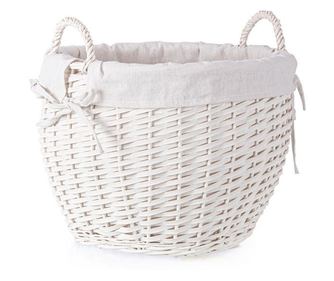 Set of 3 White Alesha Storage Baskets Ø20.5x19h; Ø30x25.5h; Ø38.5x30h