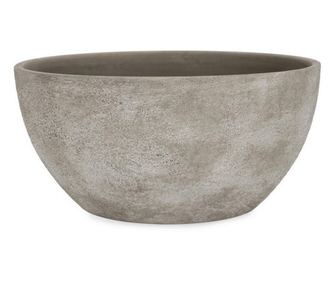 Set of 3 Grey Terracotta Flower Pots Hector Ø23x10.5h; Ø28x13h; Ø40x19h