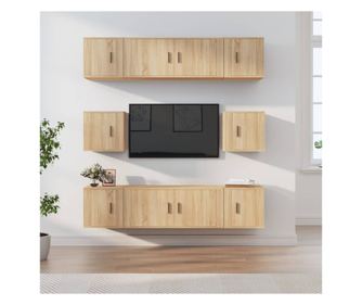 Set TV omare, 8 delov, sonoma hrast, obdelano les.