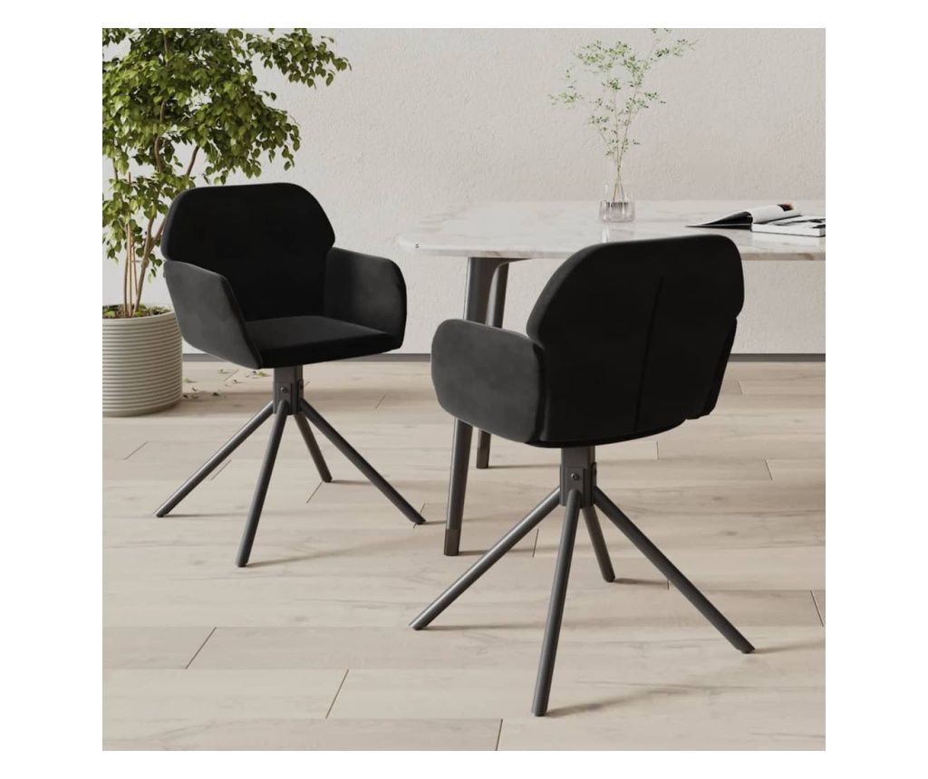 Forg konyhai szkek, 2 db, fekete, brsony