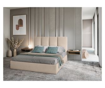 Micadoni Home 535756 Ágy, Pyla, Bézs, Fekvőfelület 140x200 cm