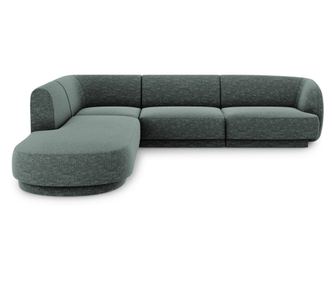 Kotni kavč Micadoni Home 536310, Miley, modro-zelen, 70x248x255 cm
