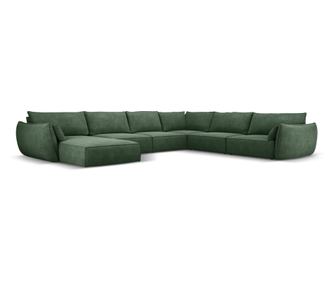 Canapea Colțar Micadoni Home 536436 în Formă de U, Kaelle, Verde Închis, 85x284x384 cm